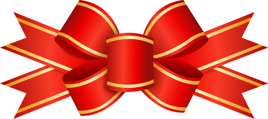 Red and Gold Striped Bow