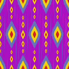 Beautiful Ikat seamless pattern design by geometric 
