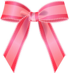 Pink Striped Decorative Bow
