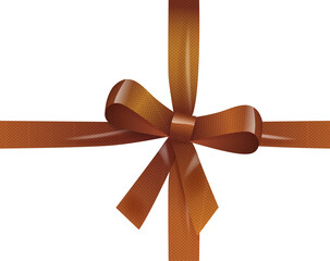 Brown Satin Gift Ribbon with Bow