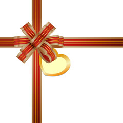 Christmas Ribbon and Heart Tag