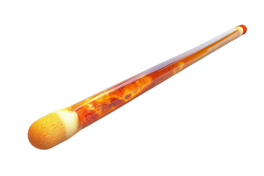 A glowing matchstick a symbol of potential and warmth held against the infinite darkness on transparent background