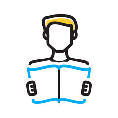 Vector multi color icon for Reading