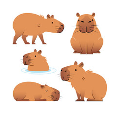 cute capybara illustration Isolate on a white background
