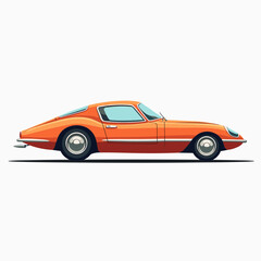 Elegant Orange Classic Sports Car Illustration with Sleek Design and Vintage Appeal for Automotive Enthusiasts
