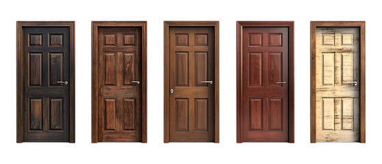 Pack Collection Five Panel Interior Doors Wood Door Styles and Finishes set against transparent background
