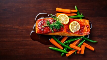 grilled salmon wood plank cooking roasted salmon fresh dill garnish lemon garnish maple glazed salmon cedar plank salmon seafood dinner rustic salmon plank grilled fish
