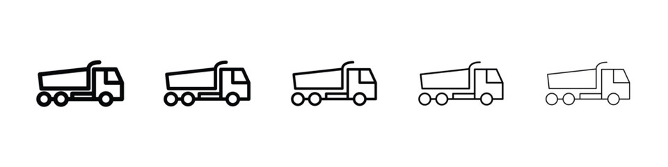 Tipper truck icon filled flat sign concept for web design.