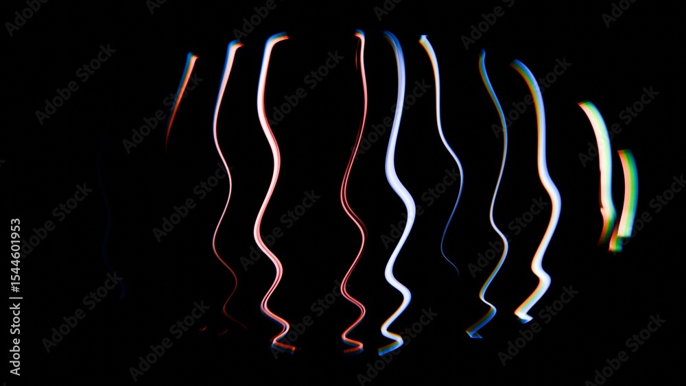 Poster a black background with a bunch of colorful lights