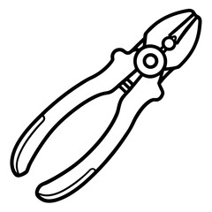 Minimalist Pliers Line Art Illustration