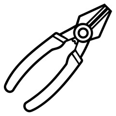 Minimalist Pliers Line Art Illustration