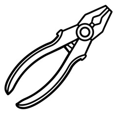 Minimalist Pliers Line Art Illustration