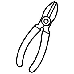 Minimalist Pliers Line Art Illustration