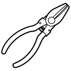 Minimalist Pliers Line Art Illustration