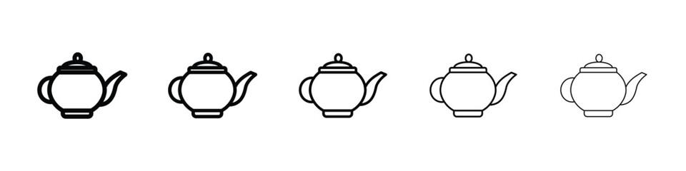 Teapot icon filled flat sign concept for web design.