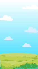 Obraz premium Bright Horizon Field View – Vertical Cartoon Nature Background Vector