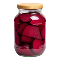 Isolated Jar of Pickled Beets with Transparent Background