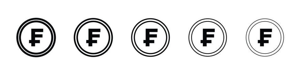 Swiss franc currency icon filled flat sign concept for web design.