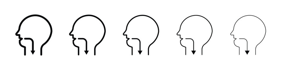 Swallowing reflex icon filled flat sign concept for web design.