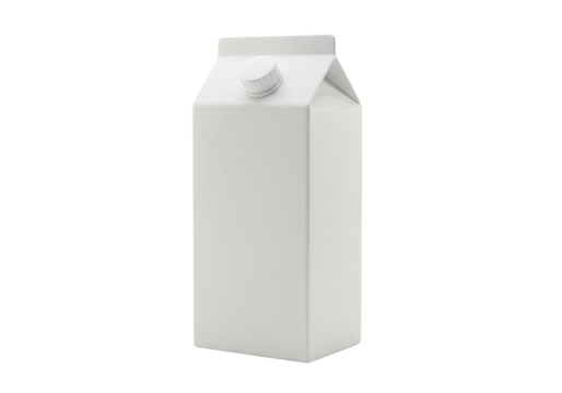 Isolated Plain White Milk Carton Ready for Branding - Powered by Adobe
