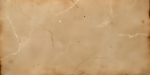 A close up shot of a tan parchment paper with cracks and spots for background use