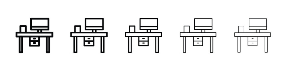 Study table icon filled flat sign concept for web design.