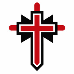 Obraz premium red cross on white background