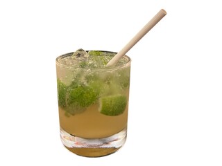 mojito cocktail isolated on white