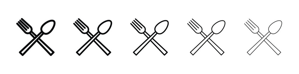 Spoon and Fork icon filled flat sign concept for web design.