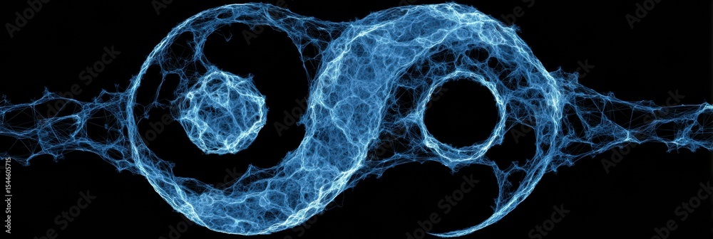 Poster exploration of harmony and emotional balance represented by yin-yang symbol within a neural network 