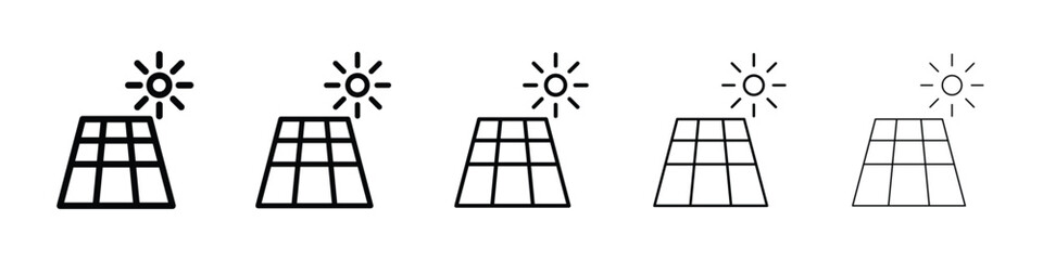 Solar panel icon filled flat sign concept for web design.
