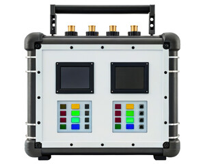 Portable device for industrial testing and measurement on a transparent background
