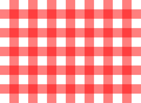 Gingham Check Pattern Red and White