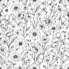 Fototapeta premium seamless pattern with flowers