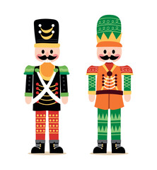 Hand drawn flat nutcrackers collection