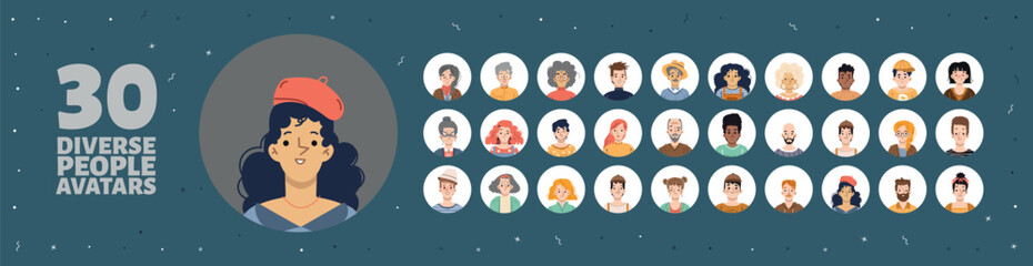 30 Diverse People Avatar Collection Pack