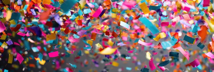Obraz premium Excitement Fills the Air With Vibrant Confetti Explosion Celebrating a Winning Ticket in a Festive Moment