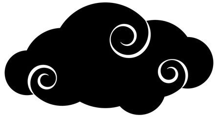 Black Chinese Simple Cloud