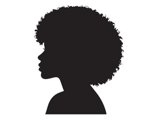 Black Woman Head Profile Silhouette