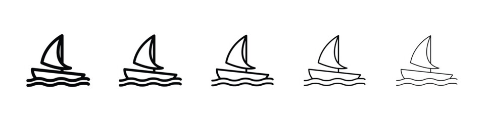 Sailboat icon filled flat sign concept for web design.