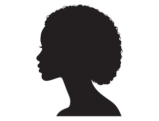 Black Woman Head Profile Silhouette