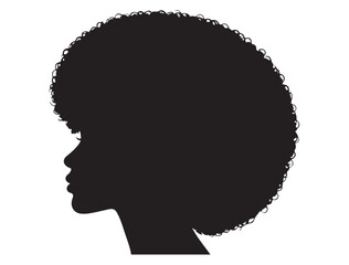 Black Woman Head Profile Silhouette