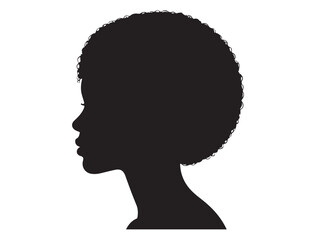 Black Woman Head Profile Silhouette