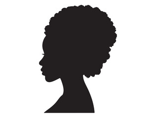 Black Woman Head Profile Silhouette