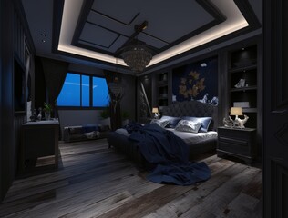 Dark Luxury Master Bedroom Interior Design
