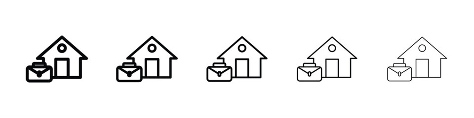 Remote work from home icon filled flat sign concept for web design.