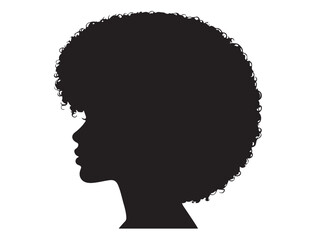 Black Woman Head Profile Silhouette