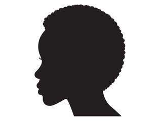 Black Woman Head Profile Silhouette