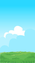 Obraz premium Sky and Wheat Field – Vertical Cartoon Nature Background Vector