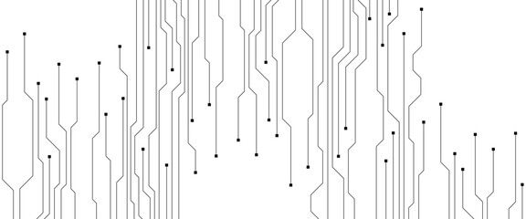 Abstract Technology Background, grey circuit board pattern, microchip, power line, blank space